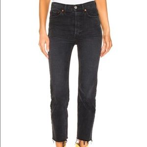 RE/DONE HIGH RISE JEANS IN FADED BLACK